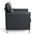 1 Seater Sofa For Living Room Black Pu Pu