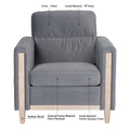 1 Seater Sofa For Living Room Gray Fabric Fabric