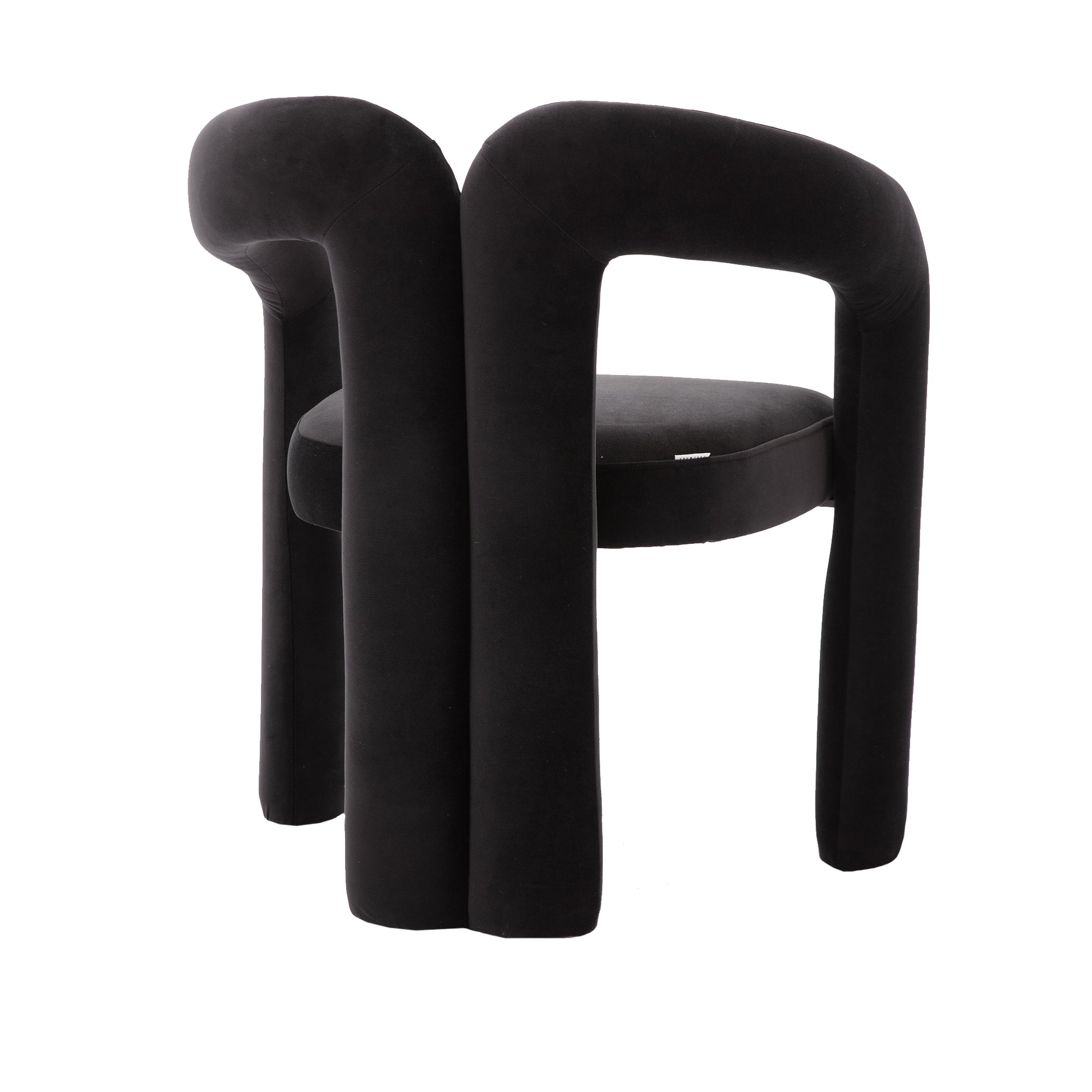 Coolmore Contemporary Designed Velvet Fabric Upholstered Accent Dining Chair Barrel Side Chairs Kitchen Armchair For Living Room Set Of 2 Black Velvet Black Foam Velvet