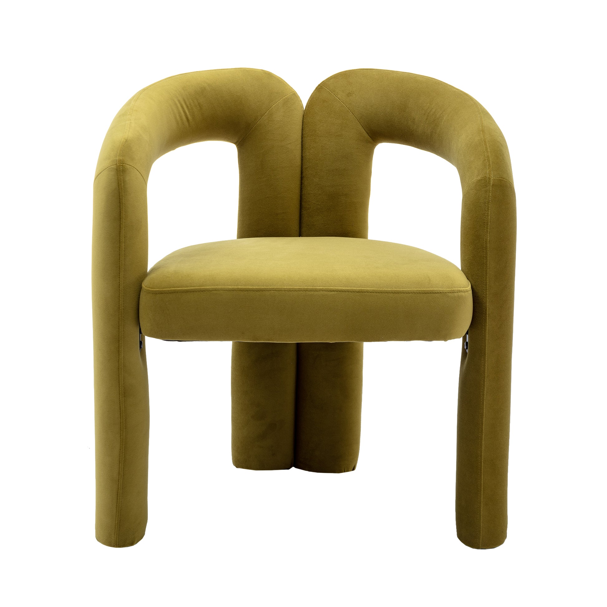 Coolmore Contemporary Designed Velvet Fabric Upholstered Accent Dining Chair Barrel Side Chairs Kitchen Armchair For Living Room Set Of 2 Olive Velvet Olive Foam Velvet
