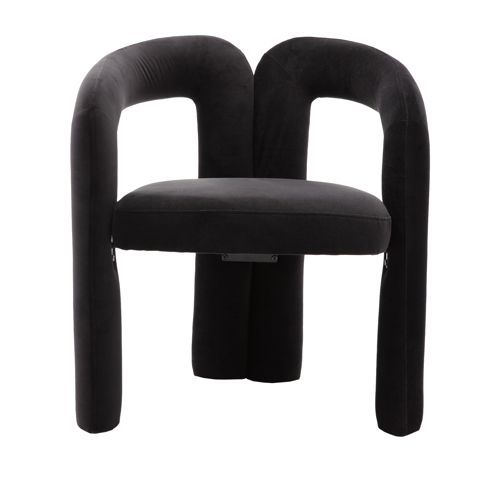 Coolmore Contemporary Designed Velvet Fabric Upholstered Accent Dining Chair Barrel Side Chairs Kitchen Armchair For Living Room Set Of 2 Black Velvet Black Foam Velvet