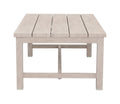 Durable Aluminum Coffee Table Solid Construction, Weather Resistant Surface Whitewashed Birch Look, Dual Stretchers Light Gray Aluminium
