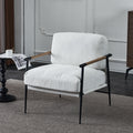 Leisure Chair Lounge Chair Velvet White Color White Fabric