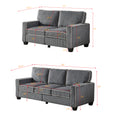 Living Room Sofa Set 2 3 Seat Dark Grey Corduroy Dark Grey Foam Corduroy
