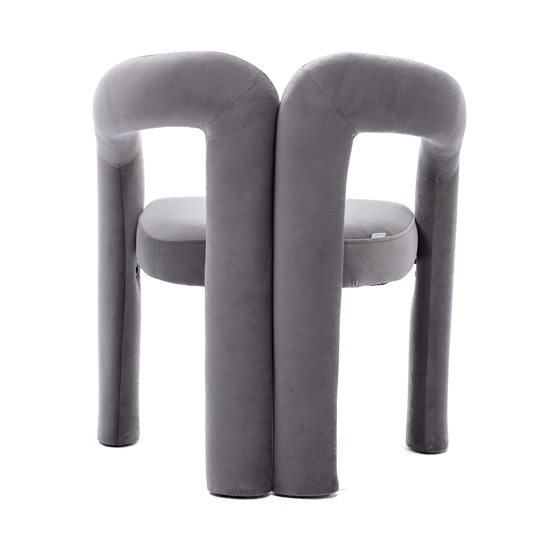 Coolmore Contemporary Designed Velvet Fabric Upholstered Accent Dining Chair Barrel Side Chairs Kitchen Armchair For Living Room Set Of 2 Gray Velvet Gray Foam Velvet