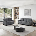 Living Room Sofa Set 2 3 Seat Dark Grey Corduroy Dark Grey Foam Corduroy