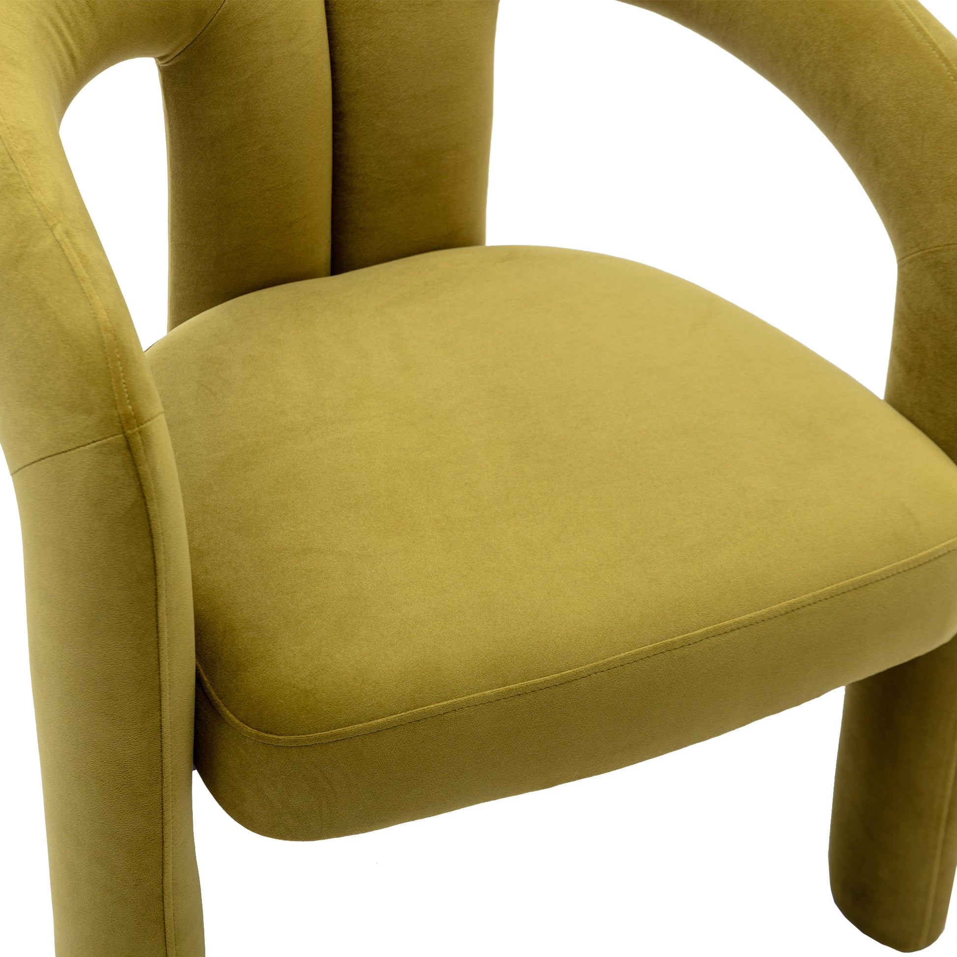 Coolmore Contemporary Designed Velvet Fabric Upholstered Accent Dining Chair Barrel Side Chairs Kitchen Armchair For Living Room Set Of 2 Olive Velvet Olive Foam Velvet
