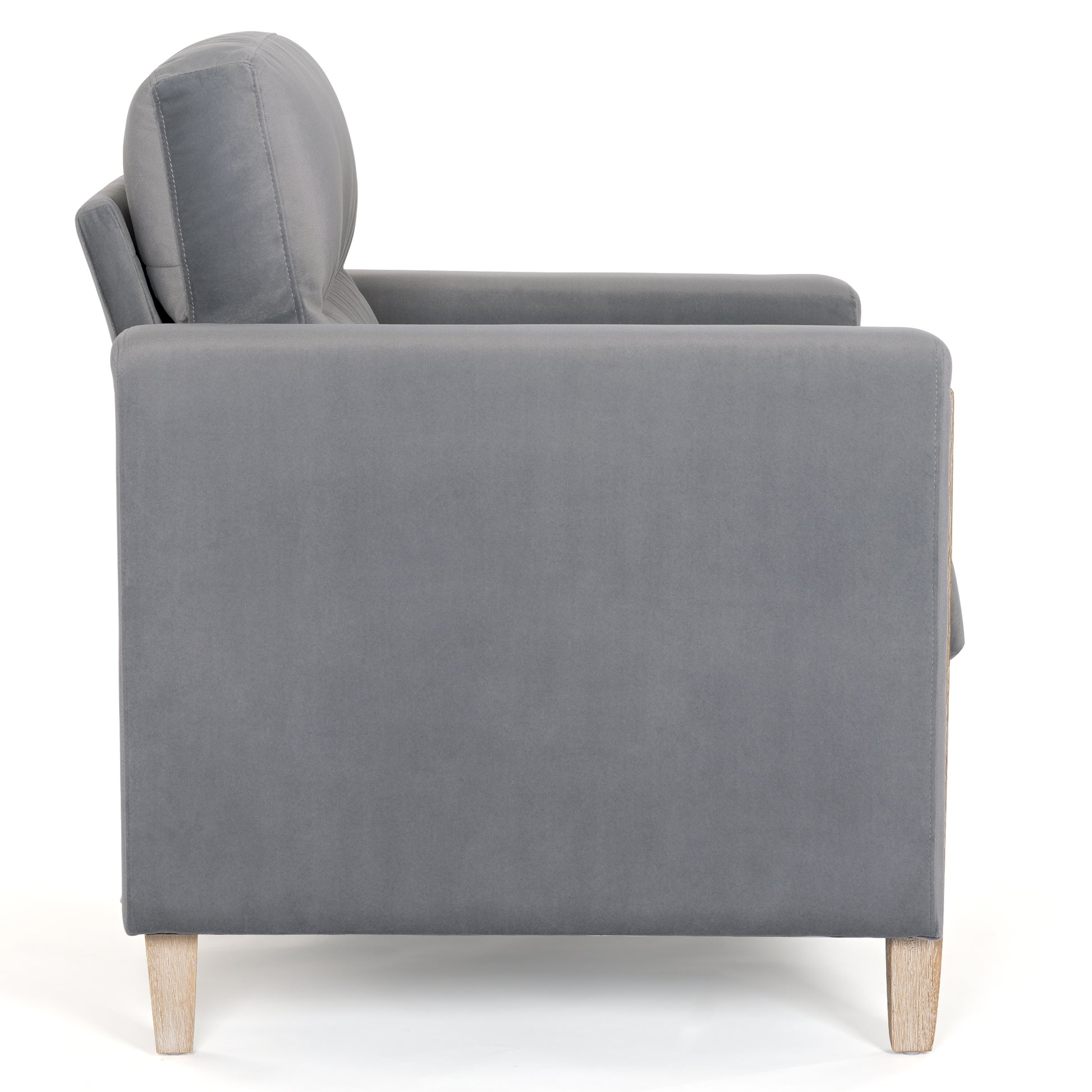 1 Seater Sofa For Living Room Gray Fabric Fabric