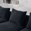 U Shape Sectional Sofa Including Two Single Seats And Two Chaises, Modular Sofa, Diy Combination, Loop Yarn Fabric, Black Black Wood Medium Soft Tight Back Eucalyptus Square Arms Polyester 5 Seat