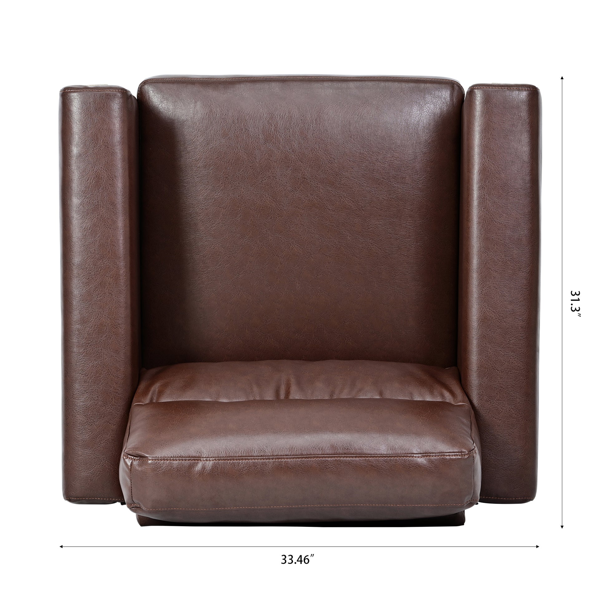 1 Seater Sofa For Living Room Brown Pu Pu