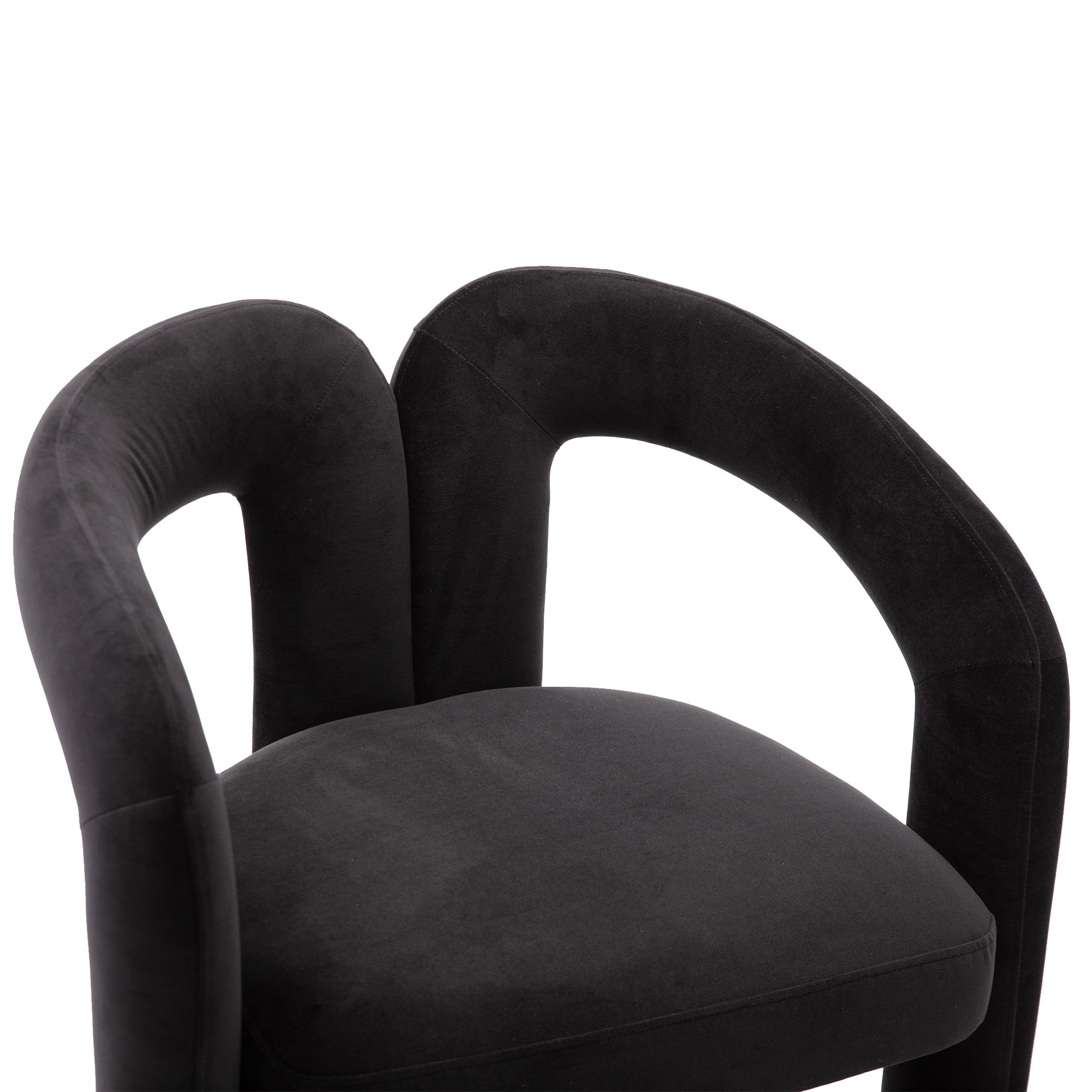 Coolmore Contemporary Designed Velvet Fabric Upholstered Accent Dining Chair Barrel Side Chairs Kitchen Armchair For Living Room Set Of 2 Black Velvet Black Foam Velvet