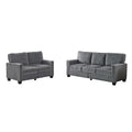 Living Room Sofa Set 2 3 Seat Dark Grey Corduroy Dark Grey Foam Corduroy