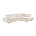L Shape Sofa, Sleeper Sofa 2 In 1 Pull Out Couch Bed, Right Facing Pull Out Bed For Living Room, Metal Legs, Velvet Beige Beige Fabric