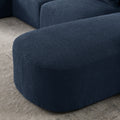 L Shape Sectional Sofa Including Two Single Seats, Left Side Chaise And Two Ottomans, Modular Sofa, Diy Combination, Loop Yarn Fabric, Navy Navy Polyester Wood Medium Soft Tight Back Eucalyptus Square Arms Polyester 5 Seat