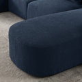 U Shape Sectional Sofa Including Two Single Seats And Two Chaises, Modular Sofa, Diy Combination, Loop Yarn Fabric, Navy Navy Wood Medium Soft Tight Back Eucalyptus Square Arms Polyester 4 Seat