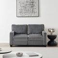 Living Room Sofa Loveseat With Storage Dark Grey Corduroy Dark Grey Foam Corduroy