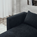 U Shape Sectional Sofa Including Two Single Seats And Two Chaises, Modular Sofa, Diy Combination, Loop Yarn Fabric, Black Black Wood Medium Soft Tight Back Eucalyptus Square Arms Polyester 5 Seat