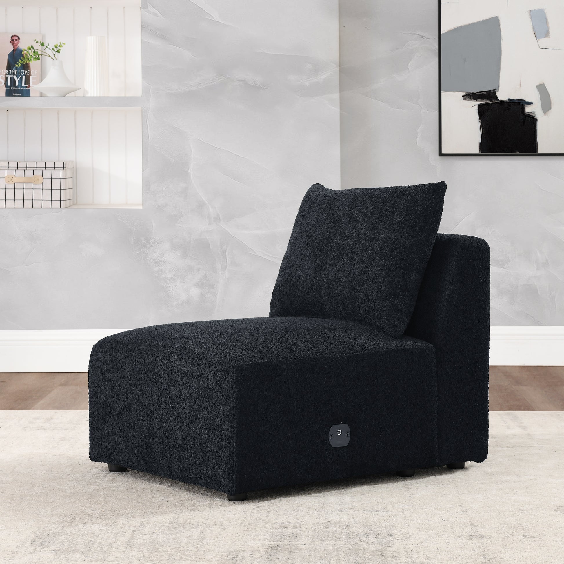 Single Chair For Modular Sofa Black Foam