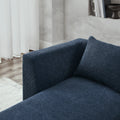 L Shape Sectional Sofa Including Two Single Seats, Left Side Chaise And Two Ottomans, Modular Sofa, Diy Combination, Loop Yarn Fabric, Navy Navy Polyester Wood Medium Soft Tight Back Eucalyptus Square Arms Polyester 5 Seat