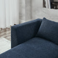 U Shape Sectional Sofa Including Two Single Seat, Two Chaises And Two Ottomans, Modular Sofa, Diy Combination, Loop Yarn Fabric, Navy Navy Polyester Wood Medium Soft Tight Back Eucalyptus Square Arms Polyester 6 Seat