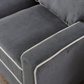 Living Room Sofa Loveseat With Storage Dark Grey Corduroy Dark Grey Foam Corduroy