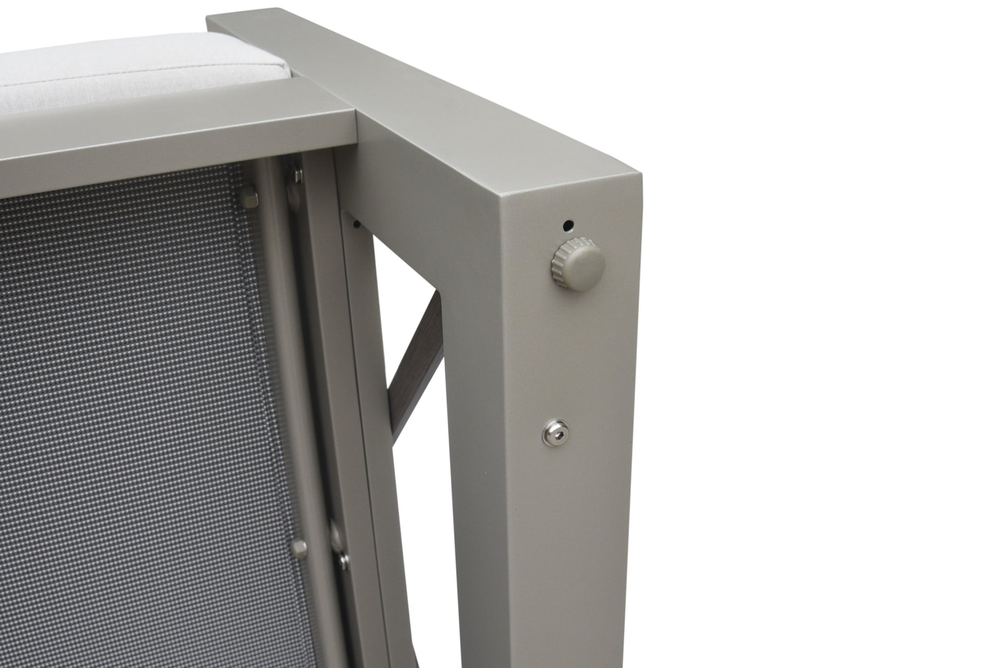 Outdoor Patio Beveled Panels Arm Chair Modern Geometric Pattern, Rust Resistant Tan Aluminium