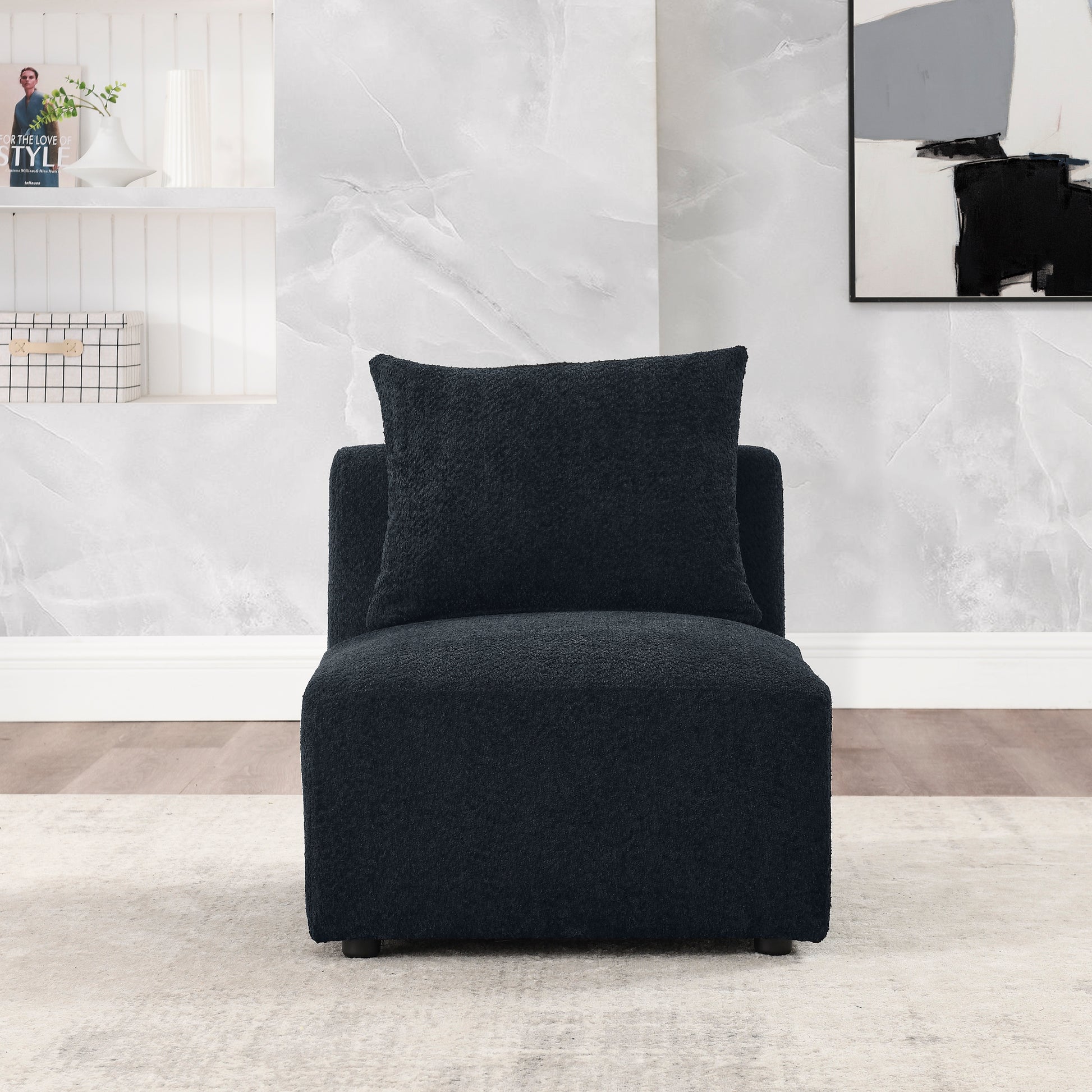 Single Chair For Modular Sofa Black Foam