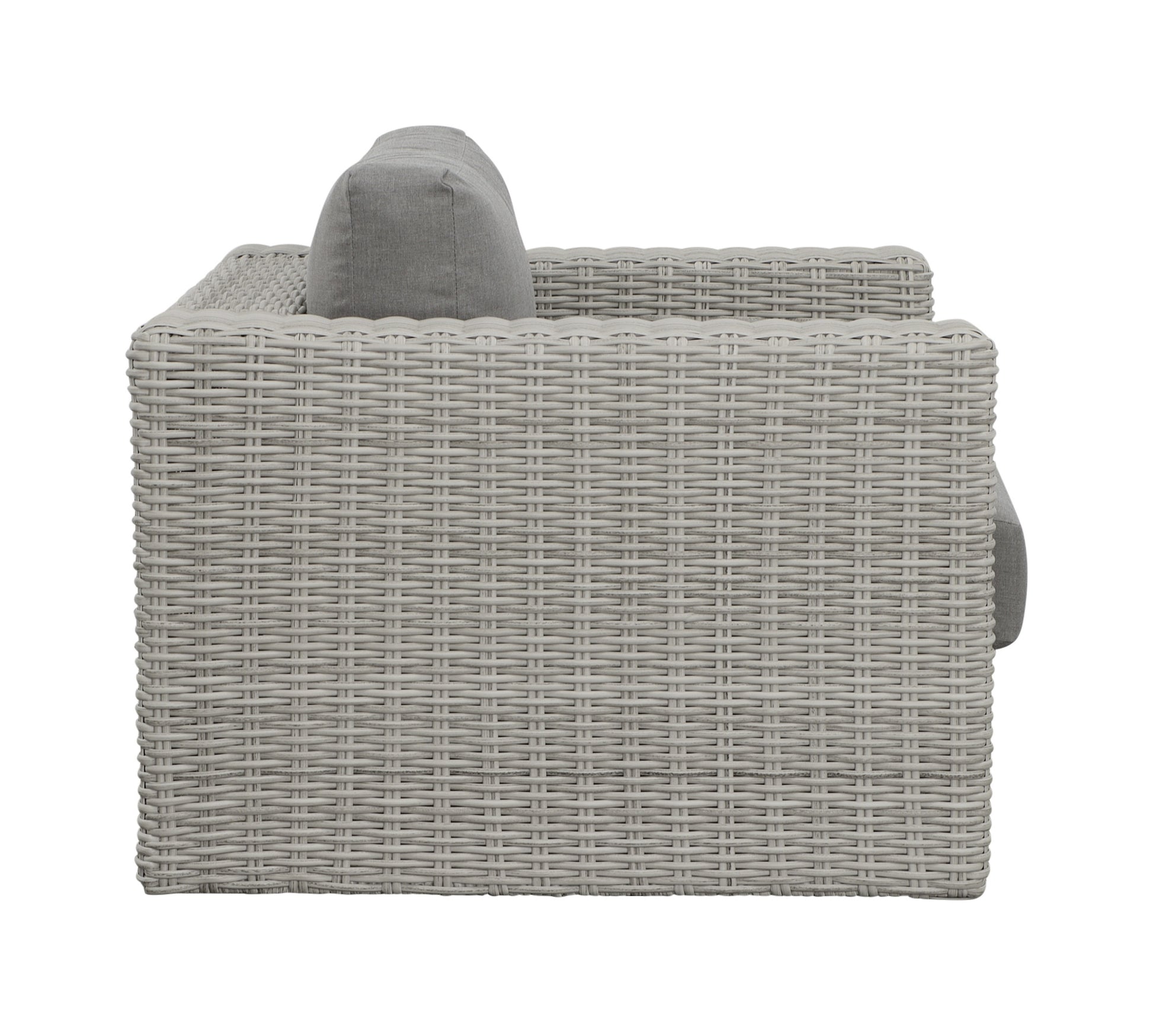 Outdoor Swivel Chair Hdpe Resin Wicker, Solution Dyed Acrylic Covers 360 Degree Swivel, Deep Cushions Light Gray Resin, Dark Gray Covers Light Gray Wicker