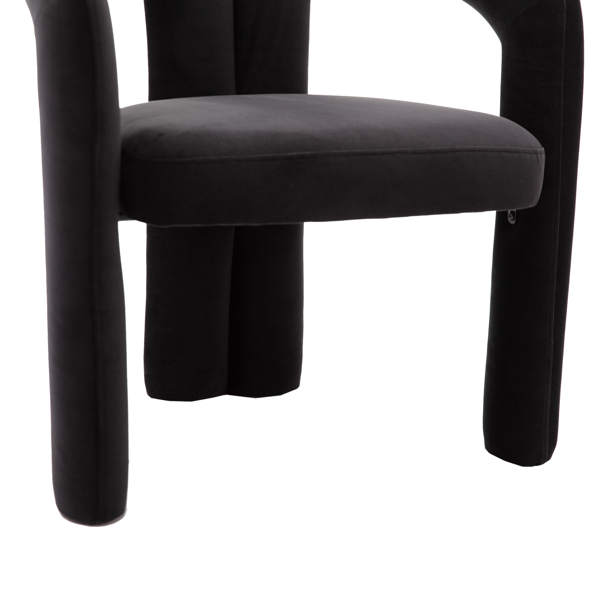 Coolmore Contemporary Designed Velvet Fabric Upholstered Accent Dining Chair Barrel Side Chairs Kitchen Armchair For Living Room Set Of 2 Black Velvet Black Foam Velvet