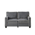 Living Room Sofa Loveseat With Storage Dark Grey Corduroy Dark Grey Foam Corduroy