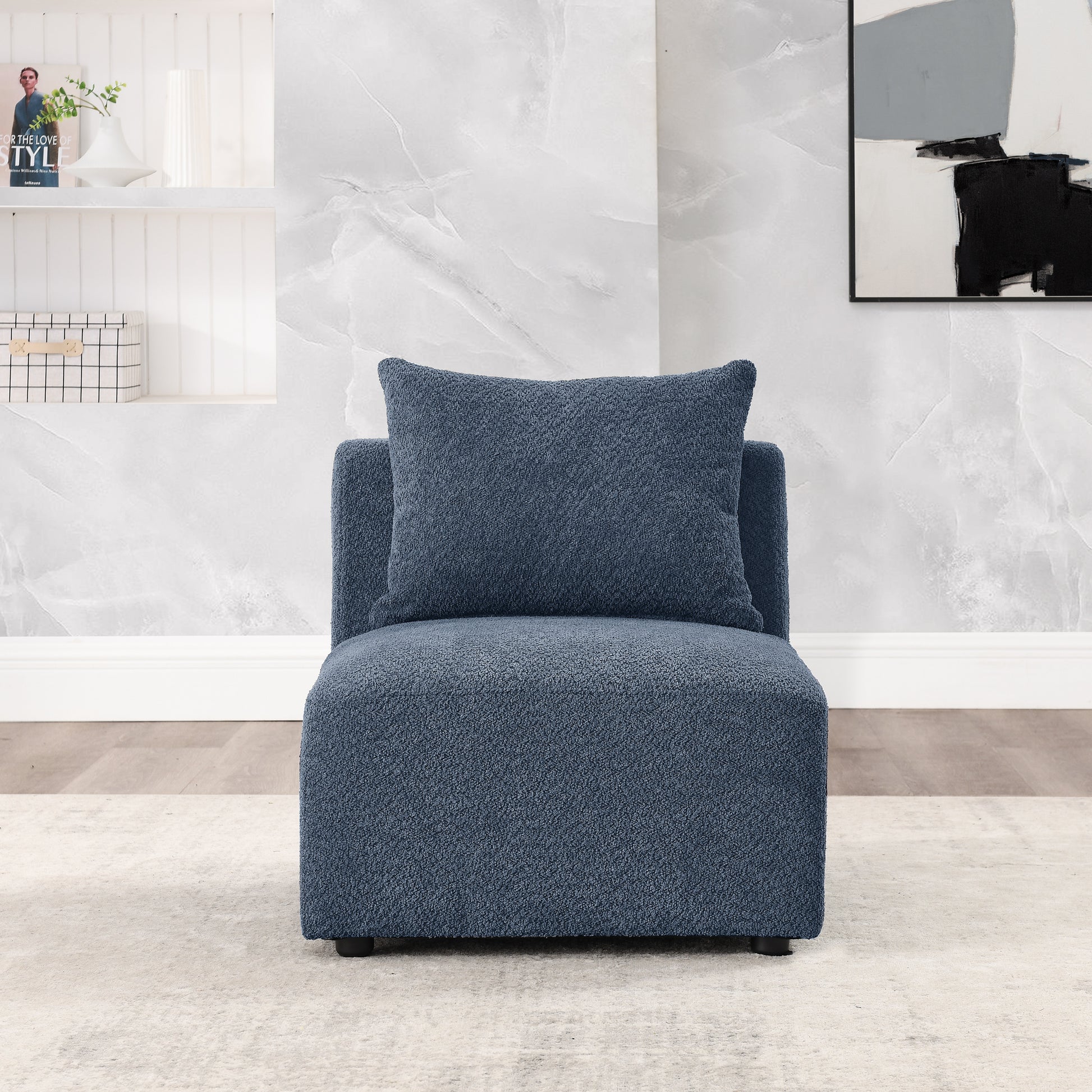 Single Chair For Modular Sofa Navy Foam