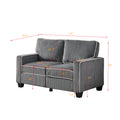 Living Room Sofa Loveseat With Storage Dark Grey Corduroy Dark Grey Foam Corduroy