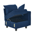 Arm Single Seat Of Module Sofa, Navy Blue Corduroy Velvet, Spring Pack Cushions Dark Gray Corduroy
