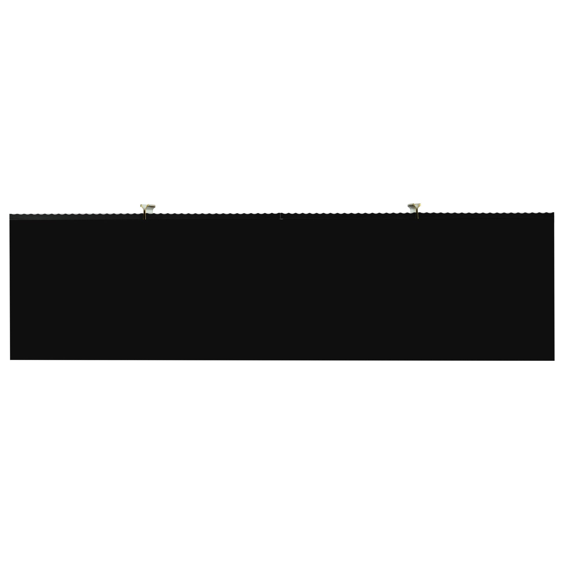 Modern Elegant 4 Door Sideboard Gold Metal Handle Buffet Cabinet For Dining Room, Living Room, Bedroom, Hallway Black Black Particle Board