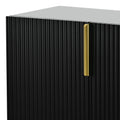 Modern Elegant 4 Door Sideboard Gold Metal Handle Buffet Cabinet For Dining Room, Living Room, Bedroom, Hallway Black Black Particle Board
