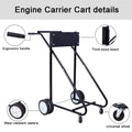 Outboard Boat Motor Stand, Engine Carrier Cart Dolly For Storage, 315Lbs Weight Capacity, W Wheels Black Black Metal