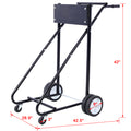 Outboard Boat Motor Stand, Engine Carrier Cart Dolly For Storage, 315Lbs Weight Capacity, W Wheels Black Black Metal