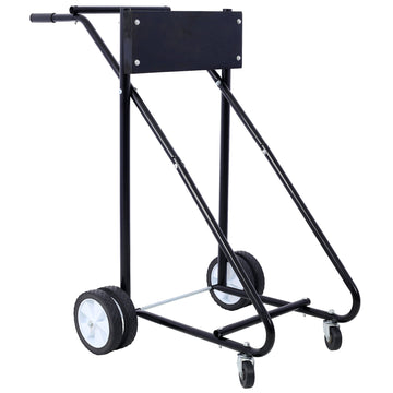Outboard Boat Motor Stand, Engine Carrier Cart Dolly For Storage, 315Lbs Weight Capacity, W Wheels Black Black Metal