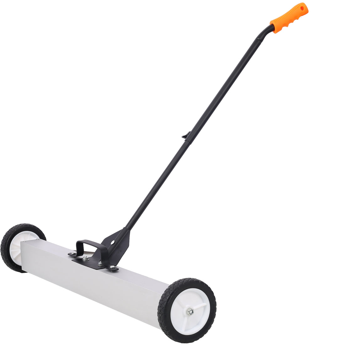 36" Rolling Magnetic Pick Up Sweeper, Heavy Duty Push Type With Release, For Nails Needles Screws Collection,30 Pound Capacity Black And Silver Metal