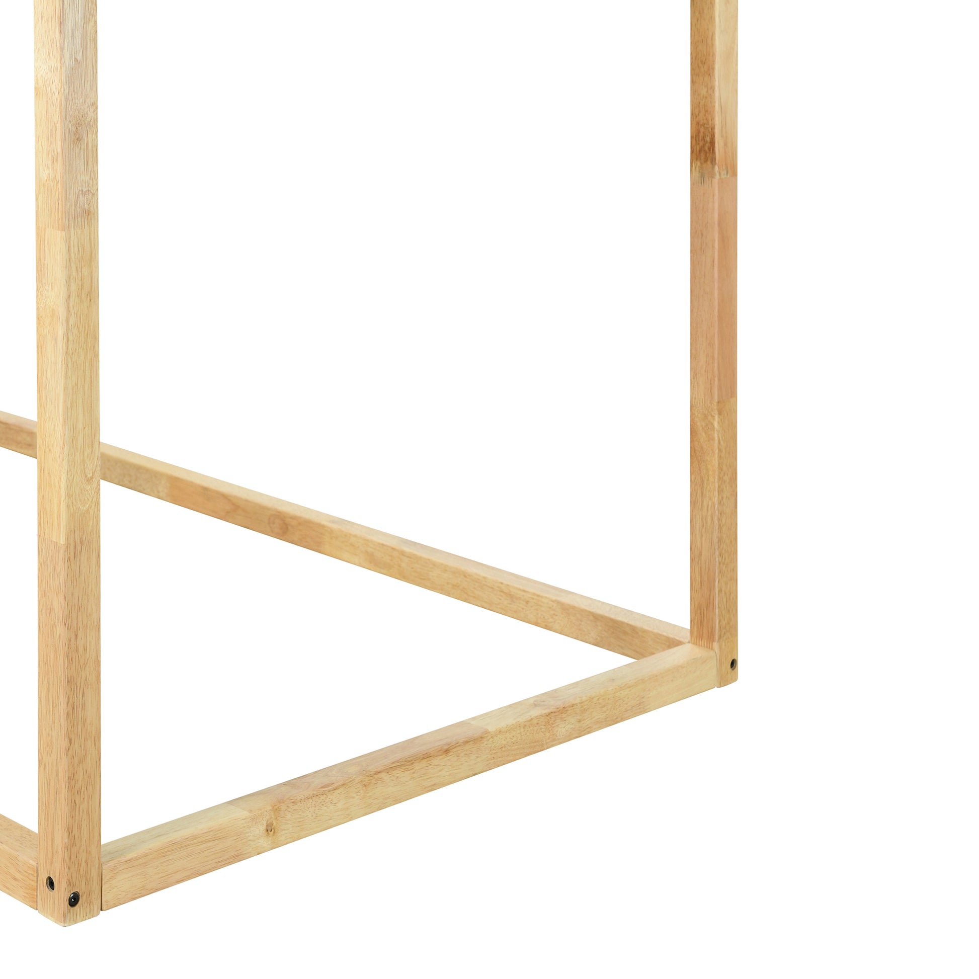 Twin Over Twin Bunk Bed Wood Bed With Tent, Natural Natural Solid Wood