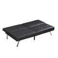 Sofa Bed Black Pvc Black Leather