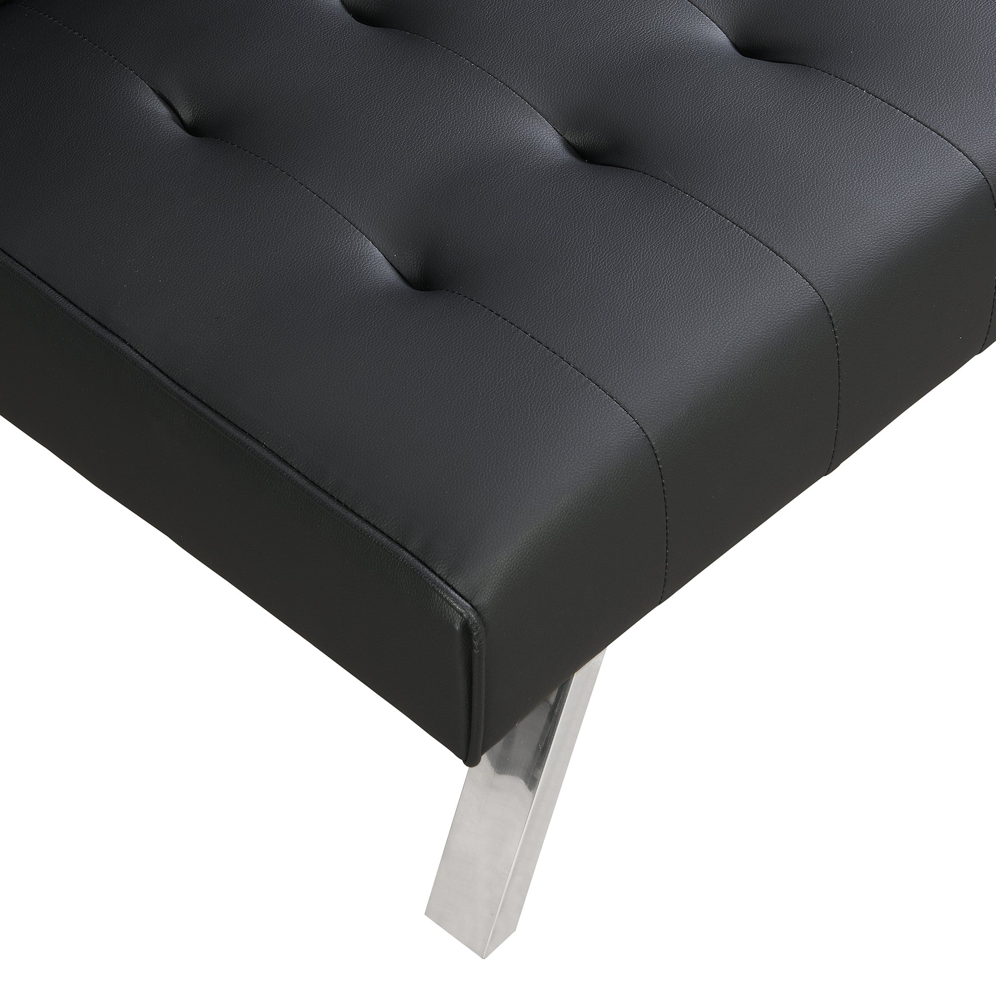 Sofa Bed Black Pvc Black Leather