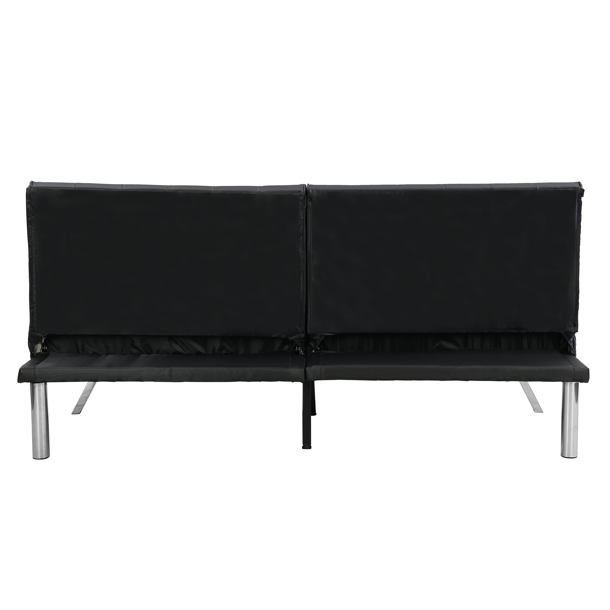 Sofa Bed Black Pvc Black Leather