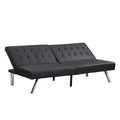 Sofa Bed Black Pvc Black Leather