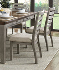 Gray Finish Traditional Style Side Chairs Set Of 2Pc Wooden Frame Ladder Back Design Dining Room Furniture Gray Wood