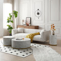 Set Of 3 White Marble Pattern Round Coffee Table Side Table End Table Set For Living Room Fully Assembled White Mdf