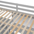 Full Size Wooden Loft Bed With Shelves, Desk And Writing Board Gray Full Gray Solid Wood Mdf