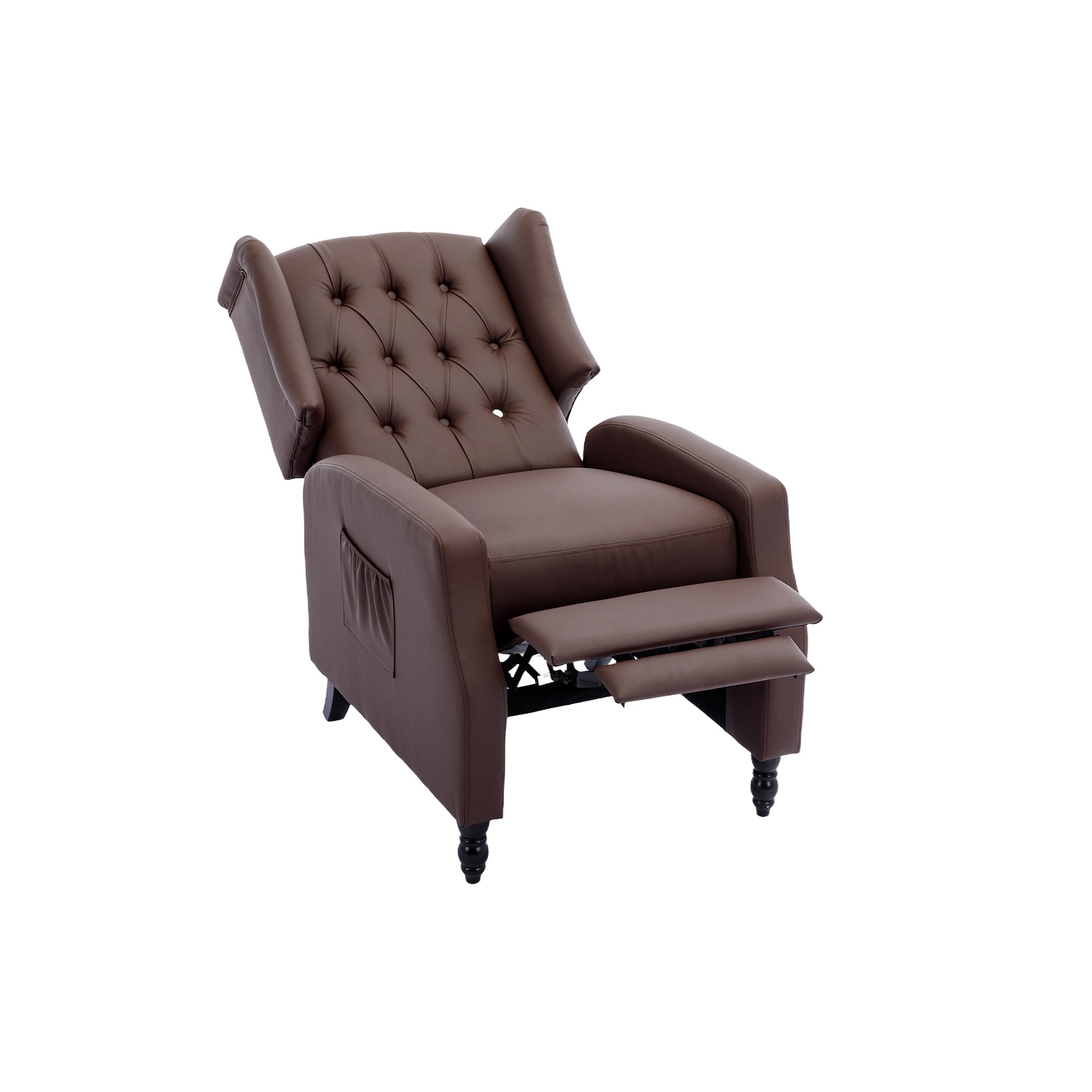 Coolmore Modern Comfortable Upholstered Leisurechair Recliner Chair For Living Room Brown Primary Living Space Rubberwood Foam Pu Leather