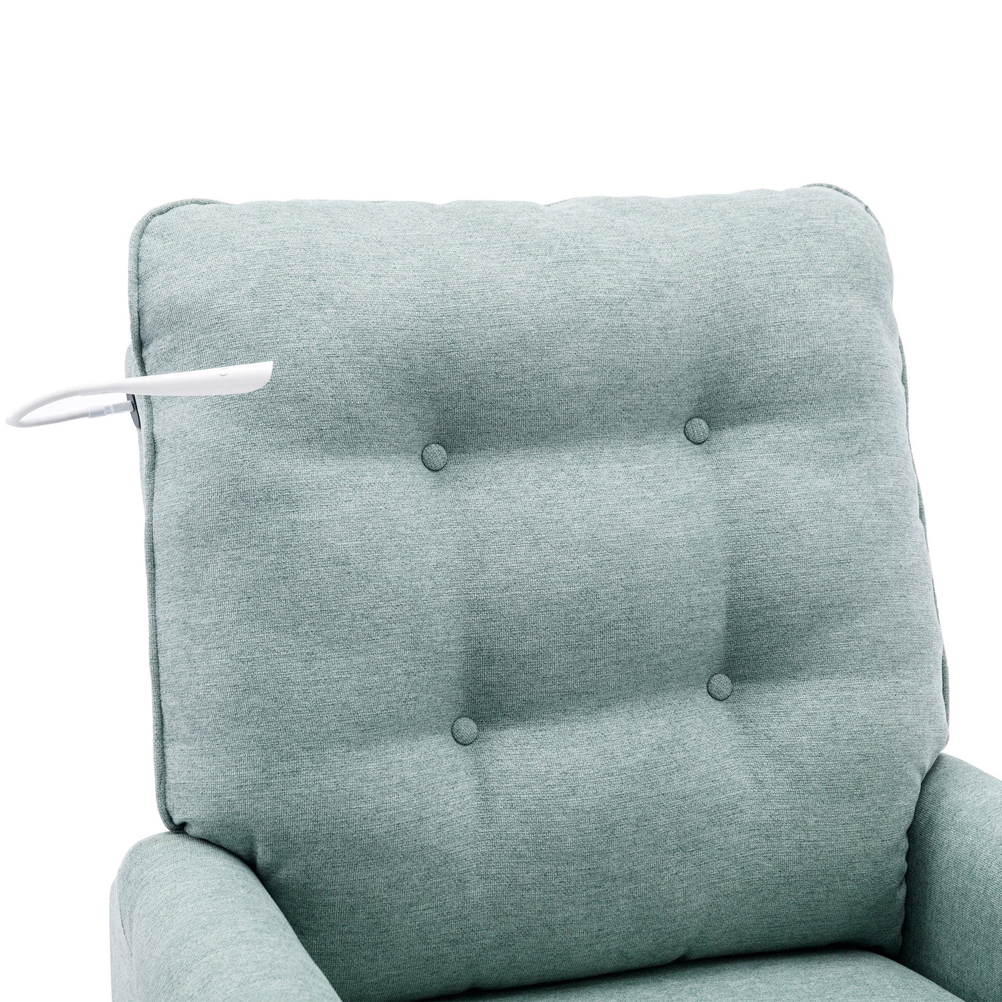 Reclining Chair 270 Degree Swivel Recliner Chairs With Usb Port, Side Pocket And Touch Sensitive Lamp For Living Room, Bedroom, Lotus Green Green Linen