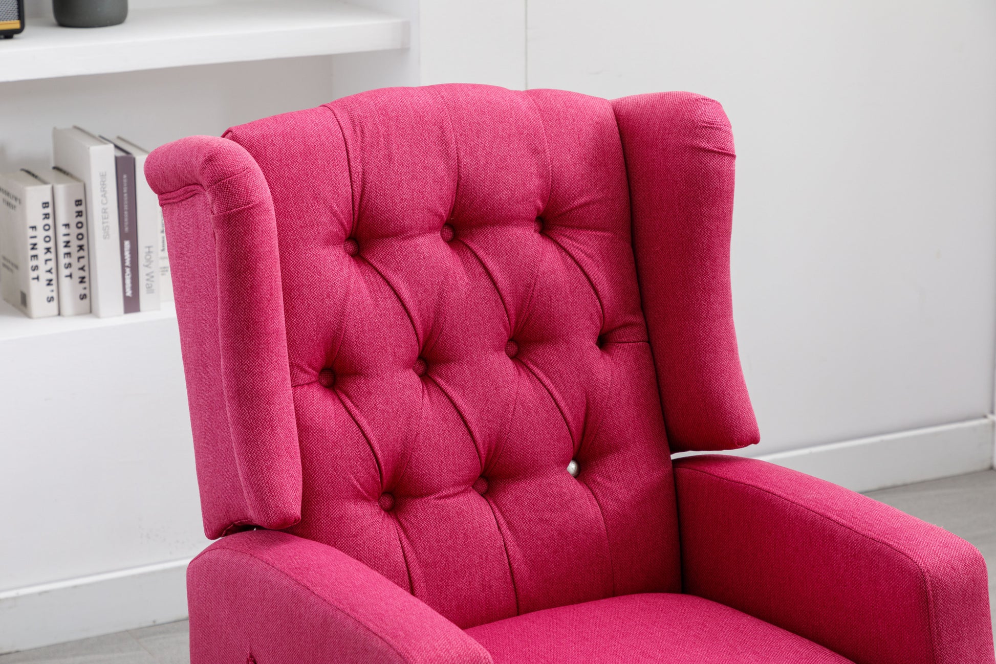 Coolmore Modern Comfortable Upholstered Leisurechair Recliner Chair For Living Room Rose Red Primary Living Space Rubberwood Foam Linen